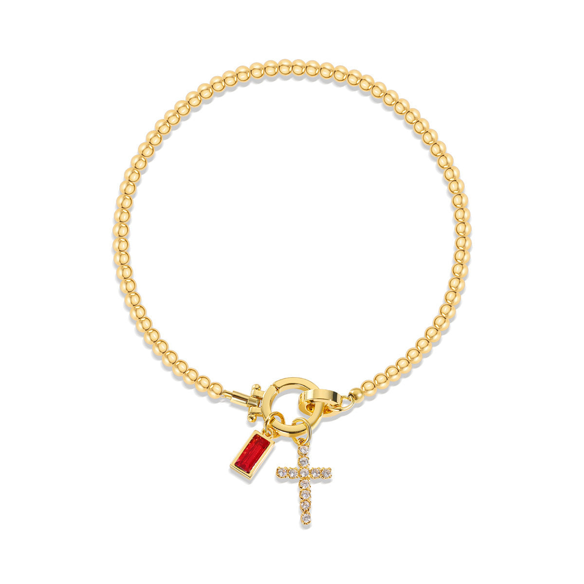 Miraaya Moon Stone Love Knot Plated 18K Gold Bracelet
