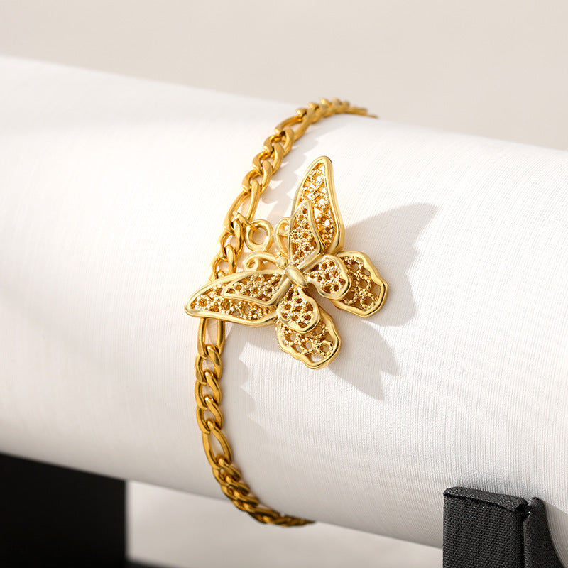 Miraaya Stainless Steel Butterfly Bracelet 18K Gold Bohemia