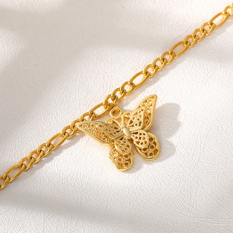 Miraaya Stainless Steel Butterfly Bracelet 18K Gold Bohemia