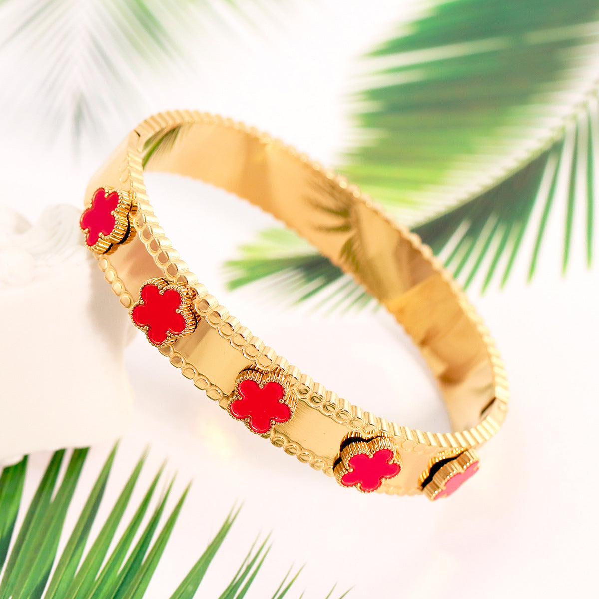 Miraaya Stainless Steel 18K Gold-plated Adjustable Bracelet