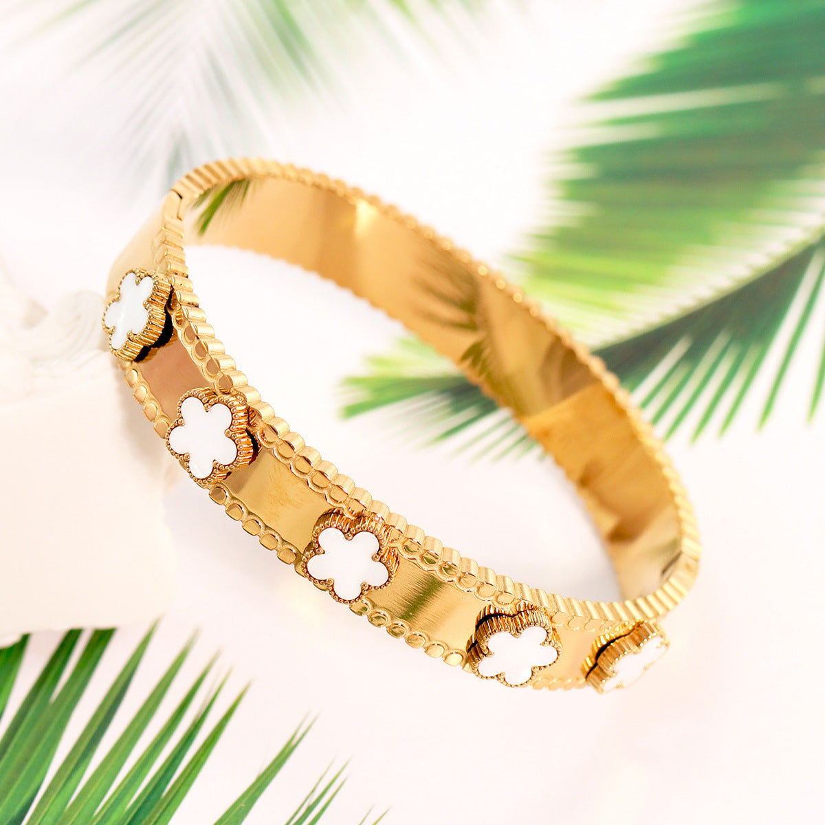 Miraaya Stainless Steel 18K Gold-plated Adjustable Bracelet