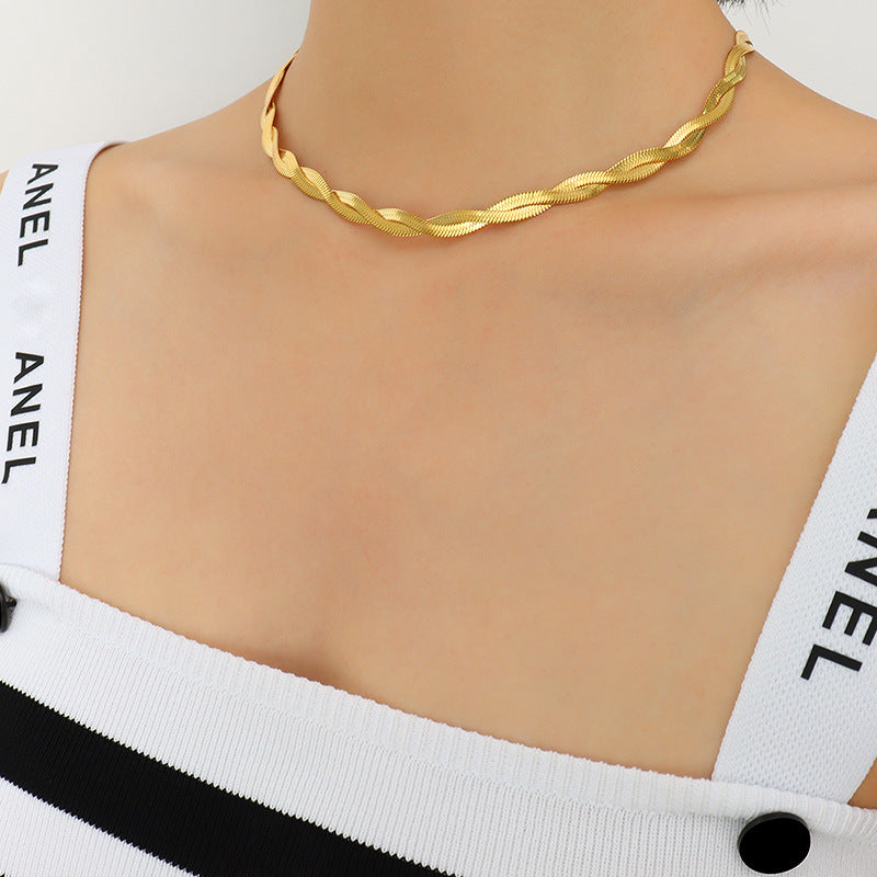 Miraaya Titanium 18k Gold Cross Wrap Bracelet Necklace