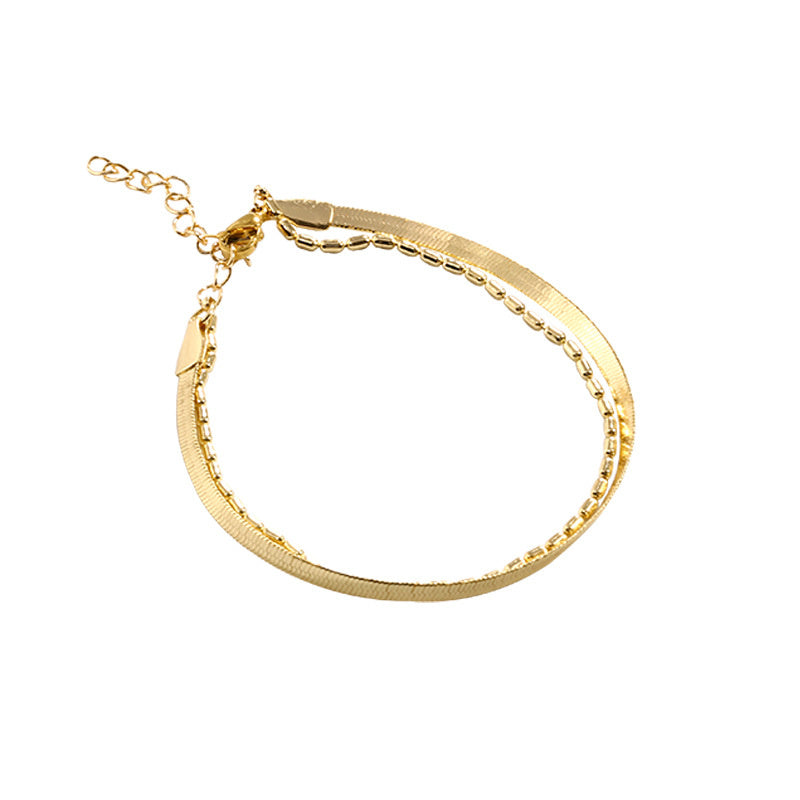 Miraaya Frosty Light Luxury 18k Gold Delicate Bracelet