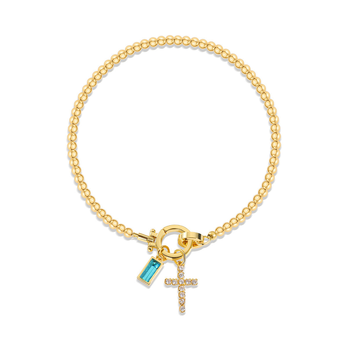 Miraaya Moon Stone Love Knot Plated 18K Gold Bracelet