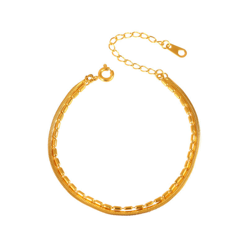 Miraaya Frosty Light Luxury 18k Gold Delicate Bracelet