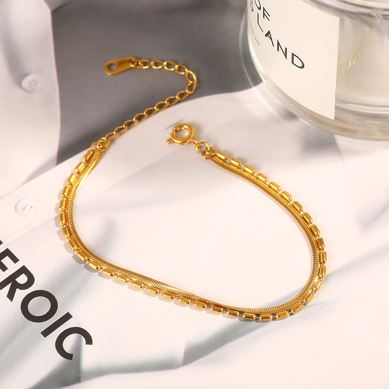 Miraaya Frosty Light Luxury 18k Gold Delicate Bracelet