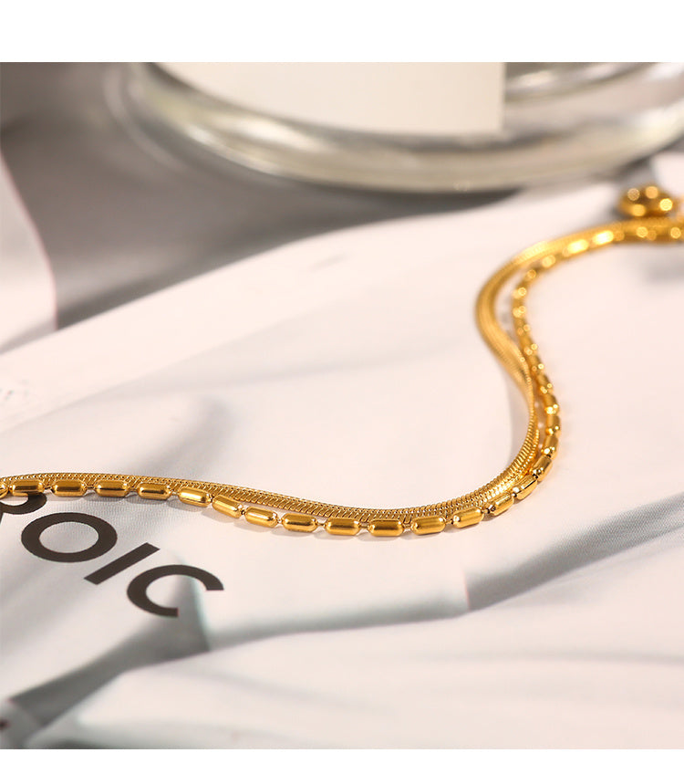 Miraaya Frosty Light Luxury 18k Gold Delicate Bracelet