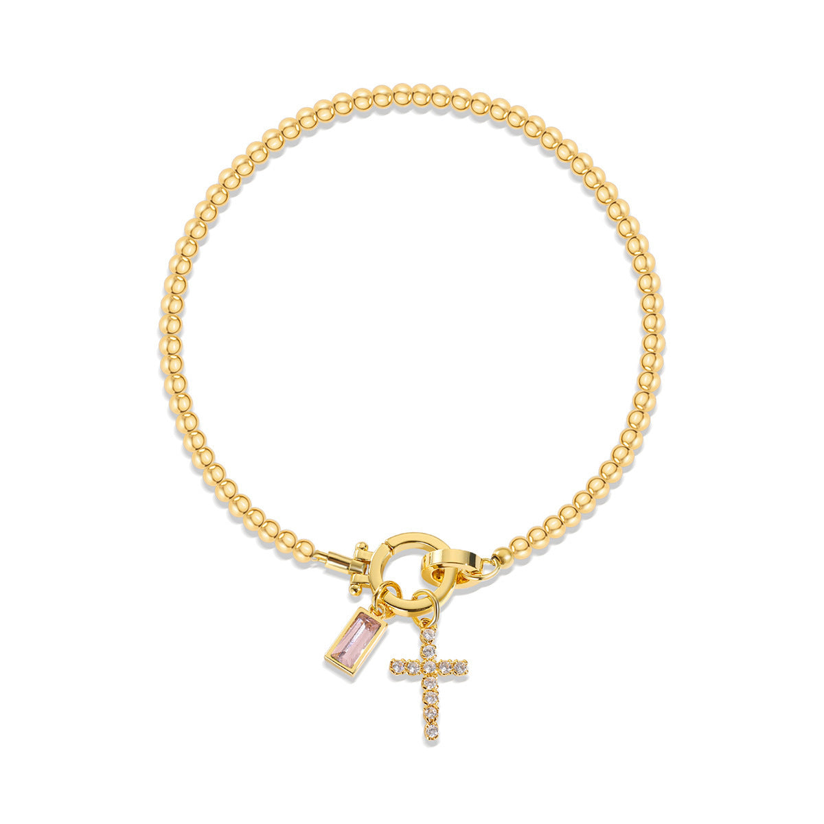 Miraaya Moon Stone Love Knot Plated 18K Gold Bracelet