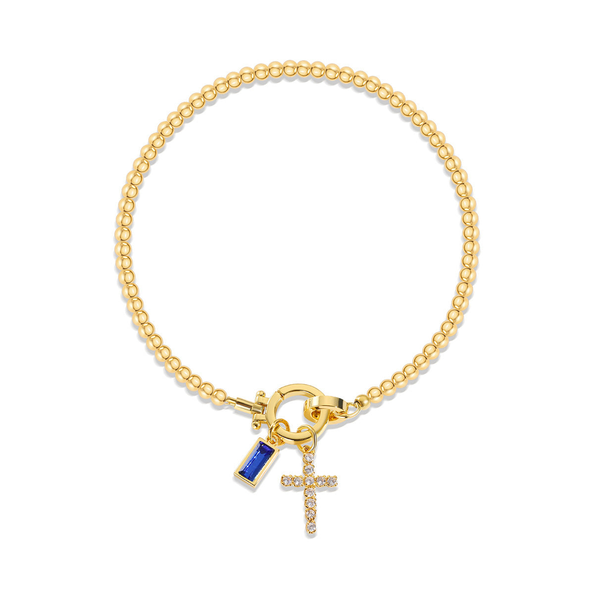 Miraaya Moon Stone Love Knot Plated 18K Gold Bracelet