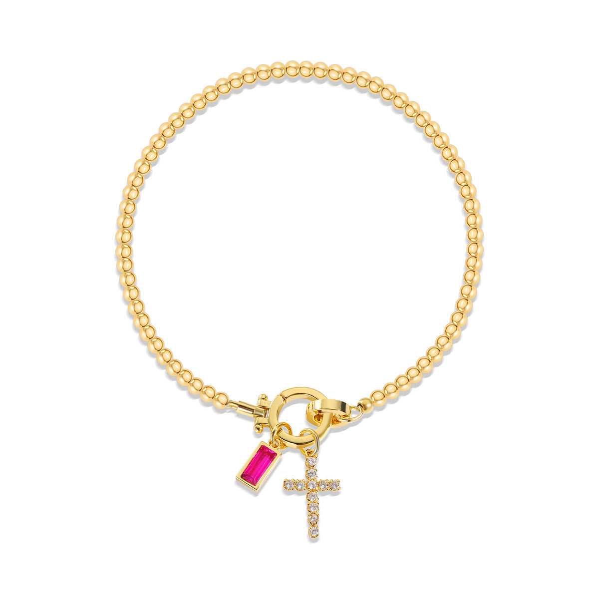 Miraaya Moon Stone Love Knot Plated 18K Gold Bracelet