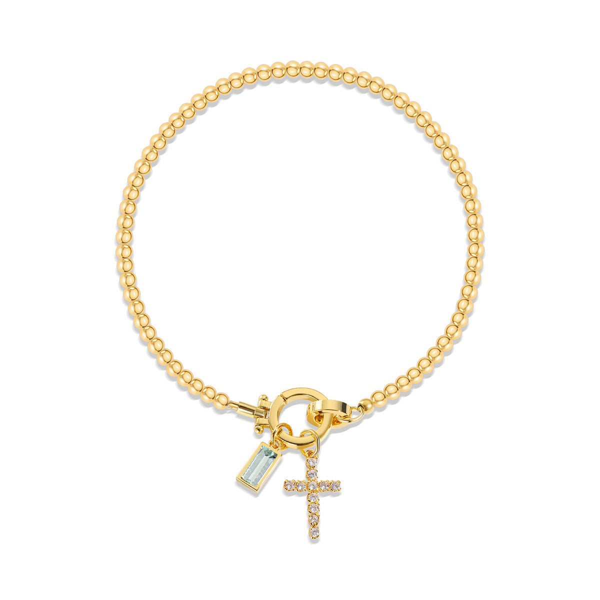 Miraaya Moon Stone Love Knot Plated 18K Gold Bracelet