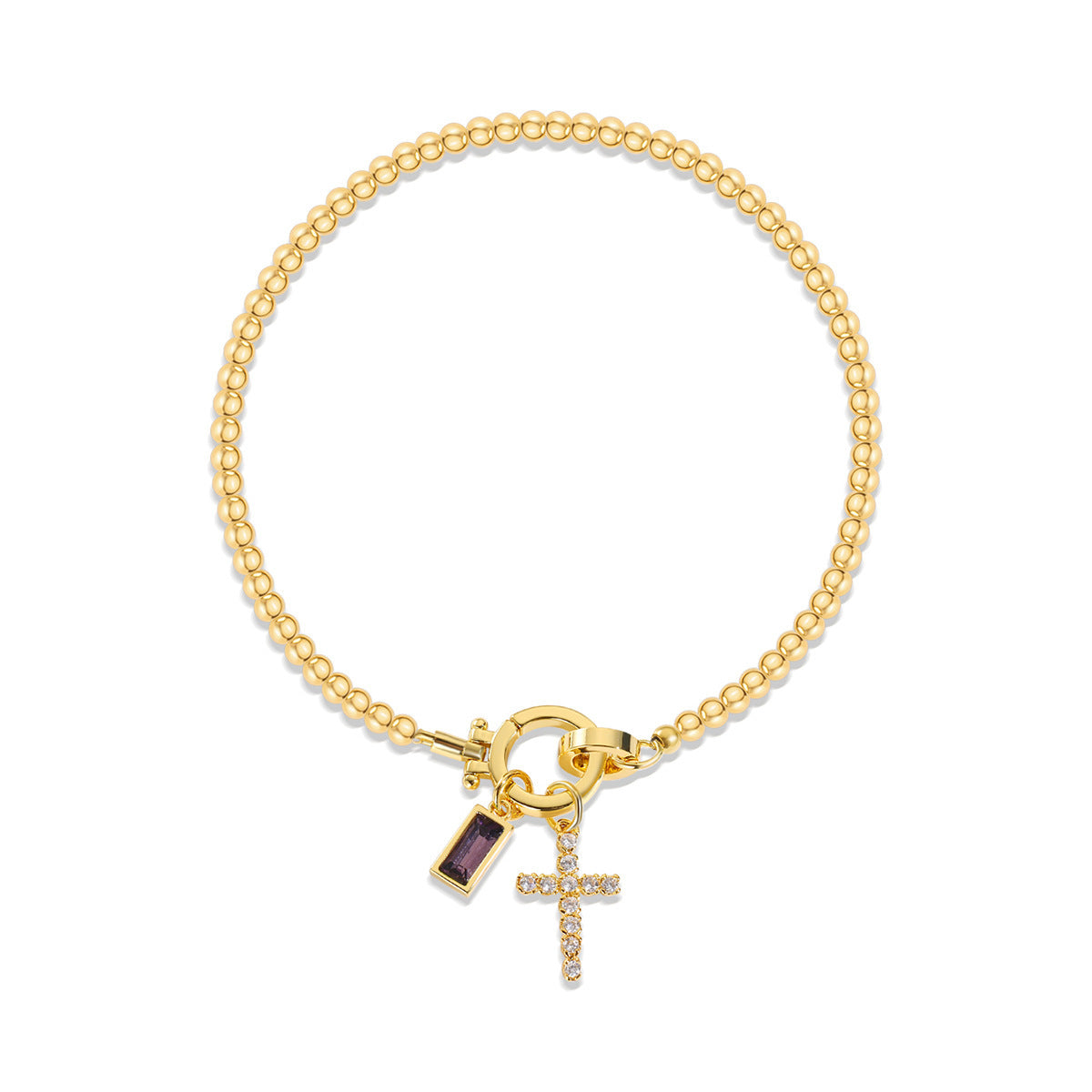 Miraaya Moon Stone Love Knot Plated 18K Gold Bracelet
