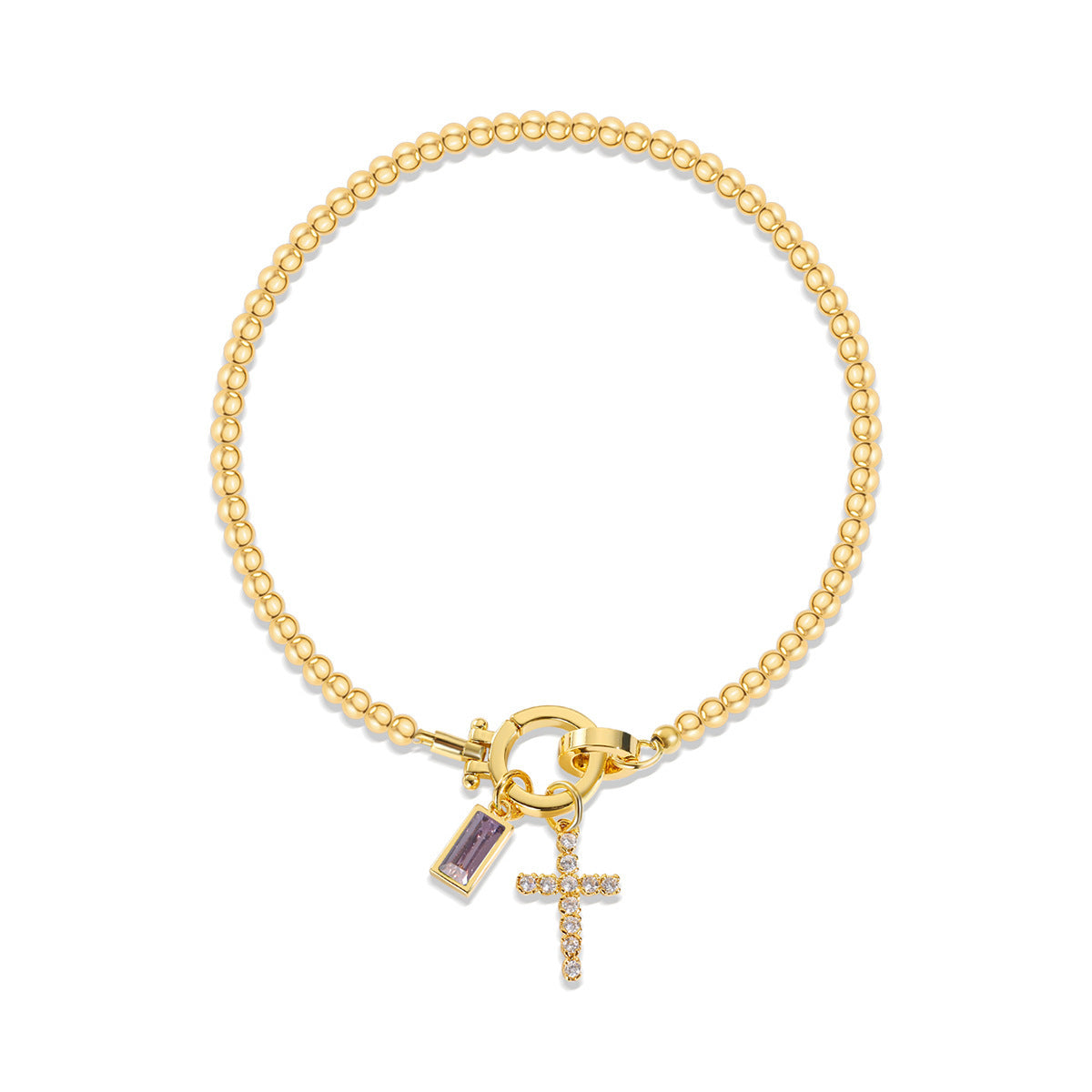 Miraaya Moon Stone Love Knot Plated 18K Gold Bracelet