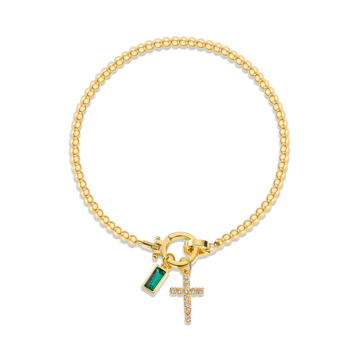 Miraaya Moon Stone Love Knot Plated 18K Gold Bracelet