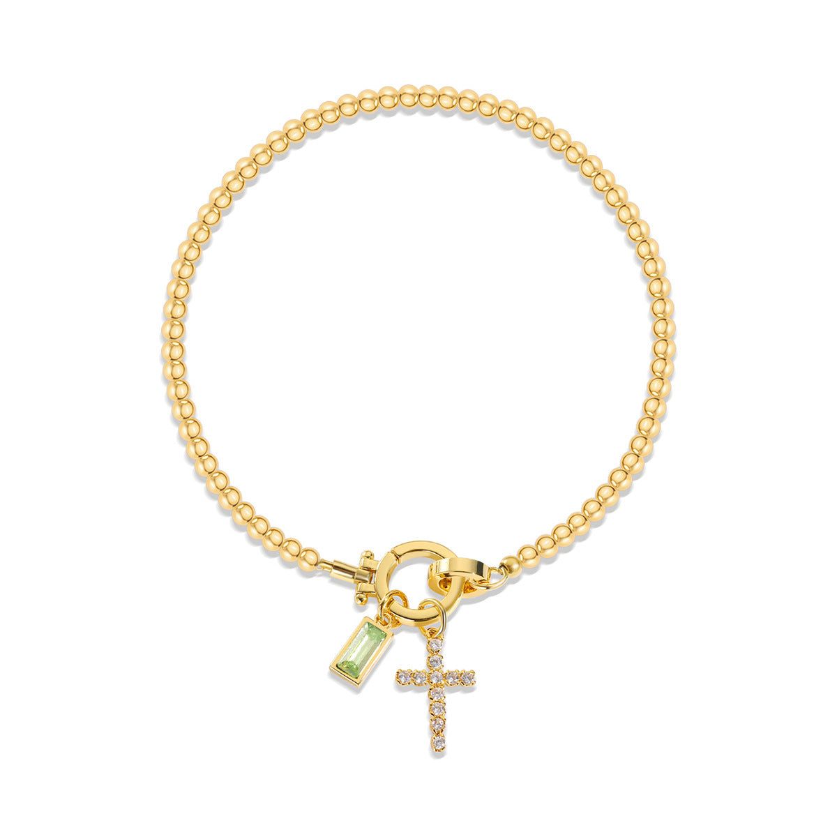 Miraaya Moon Stone Love Knot Plated 18K Gold Bracelet