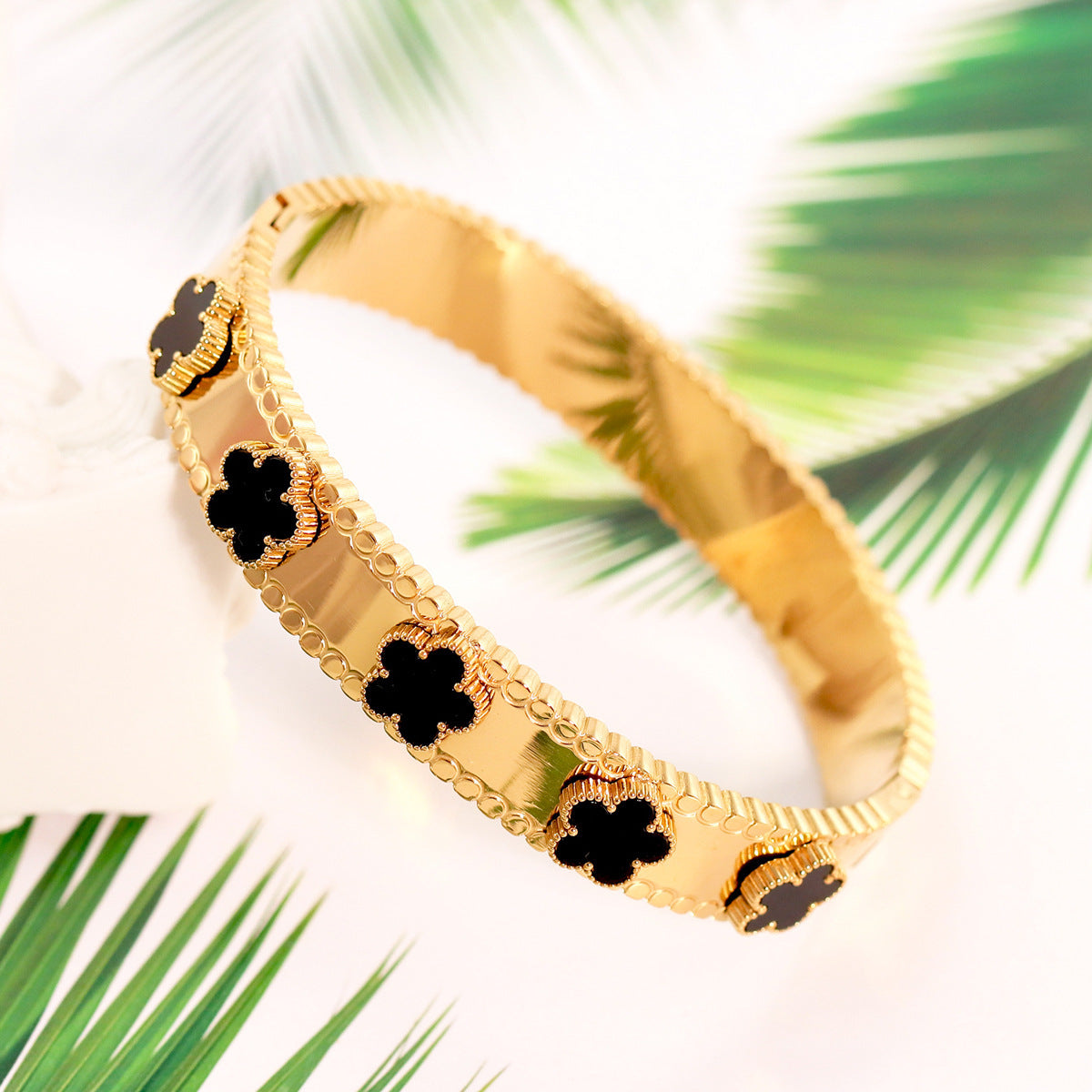Miraaya Stainless Steel 18K Gold-plated Adjustable Bracelet