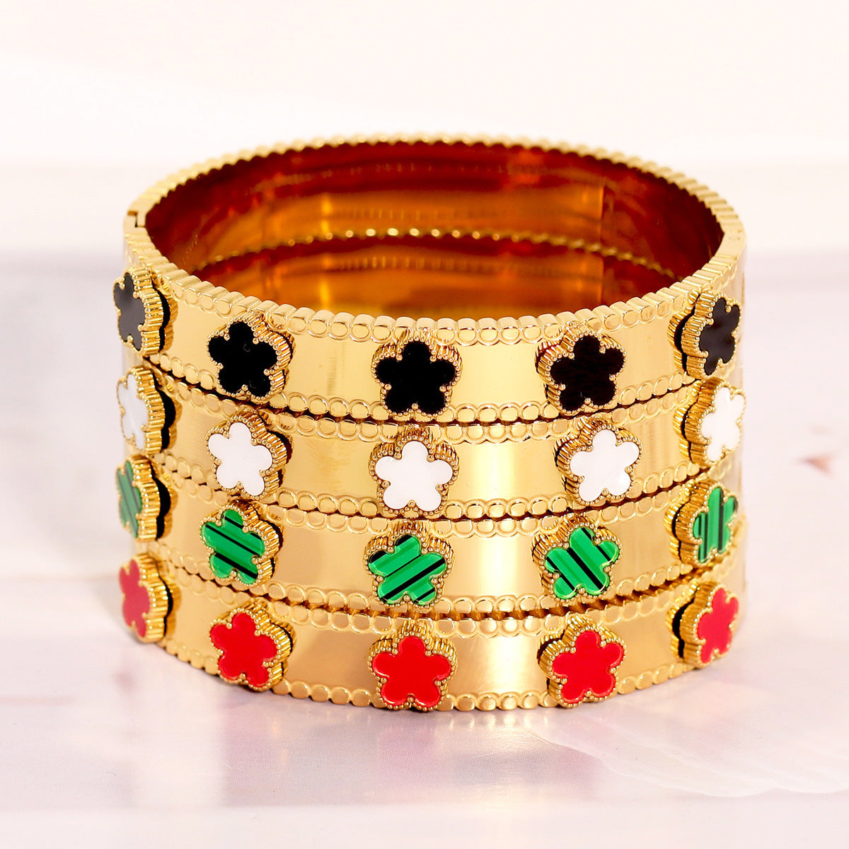 Miraaya Stainless Steel 18K Gold-plated Adjustable Bracelet