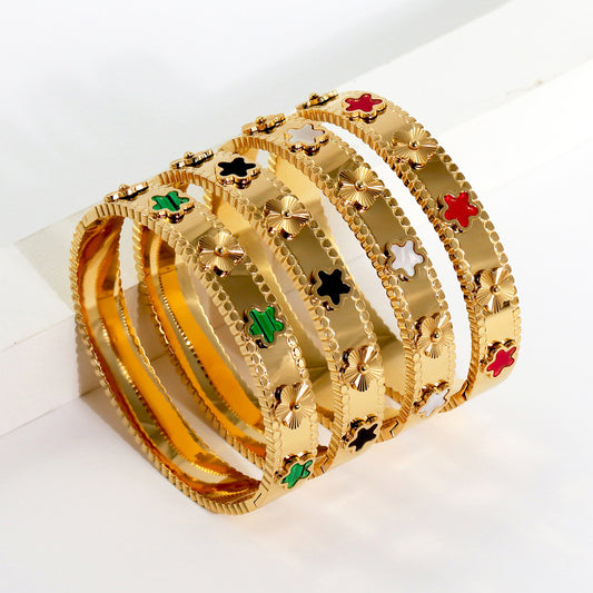 Miraaya Stainless Steel 18K Gold-plated Adjustable Bracelet